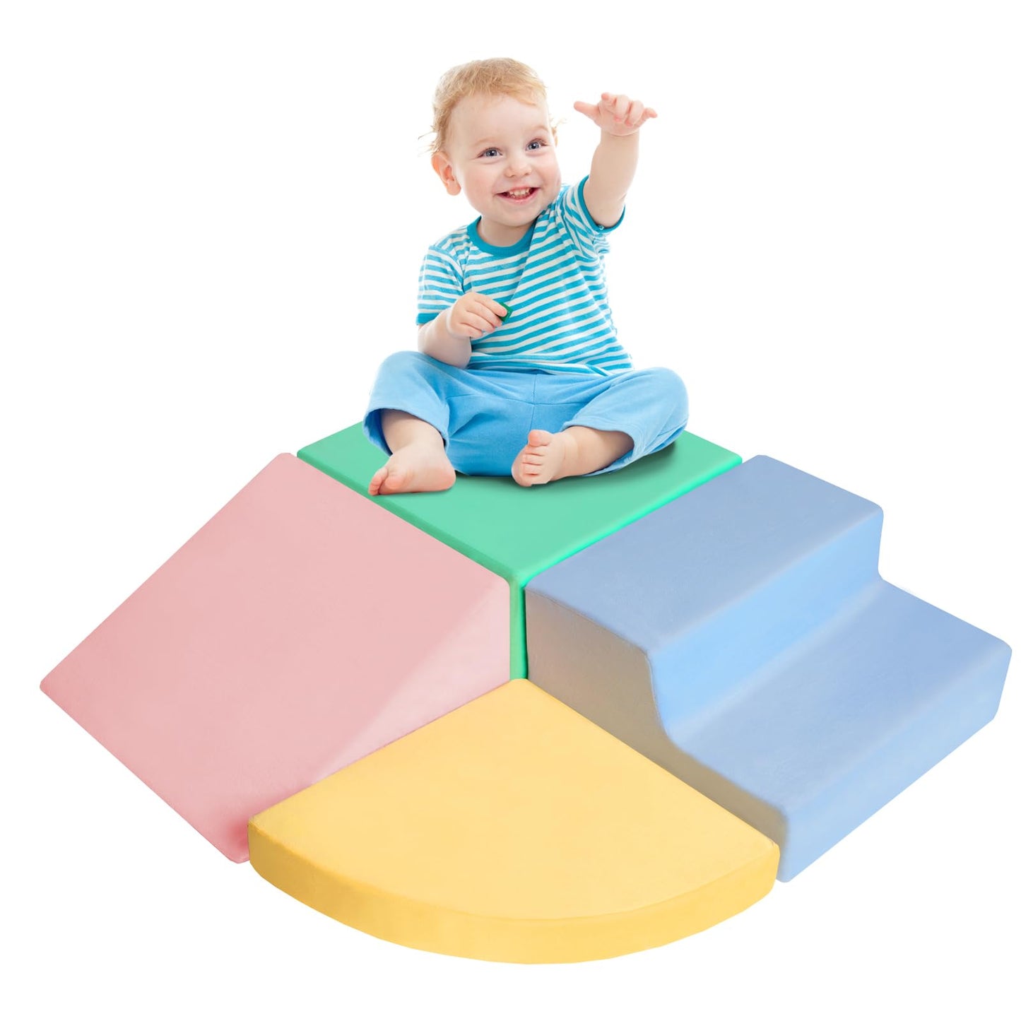 HHH HIKECUCAN Climbing Toys for Toddlers 1-3, Foam Climb Blocks for Baby，4-Piece Baby Climbing Crawling Toys Soft Foam Blocks Activity Play Set (4-Piece)