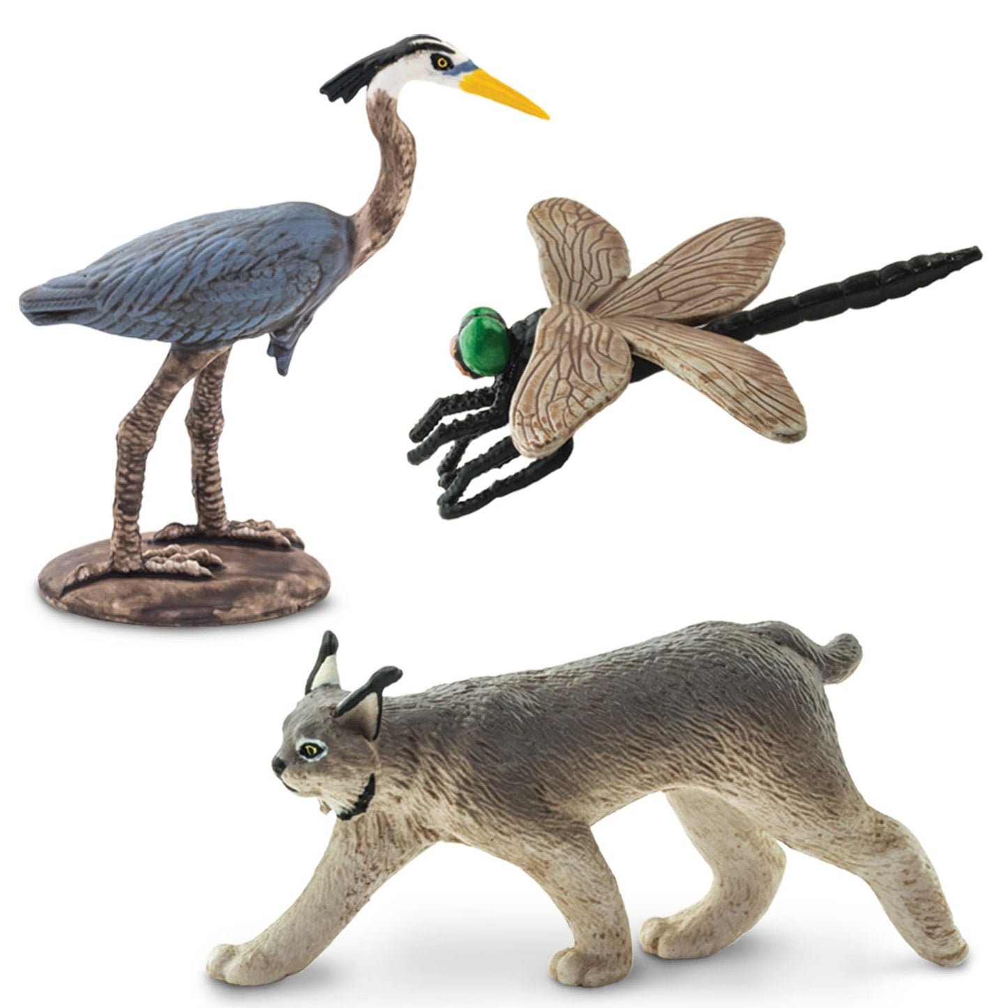 Safari Ltd. Great Lakes TOOB - Figurines of Mudpuppy, Dragonfly, Water Snake, Bat, Goose, Herring Gull, Blue Heron, Lynx, Sturgeon, Yellow Perch - Educational Toys for Boys, Girls & Kids Ages 3+