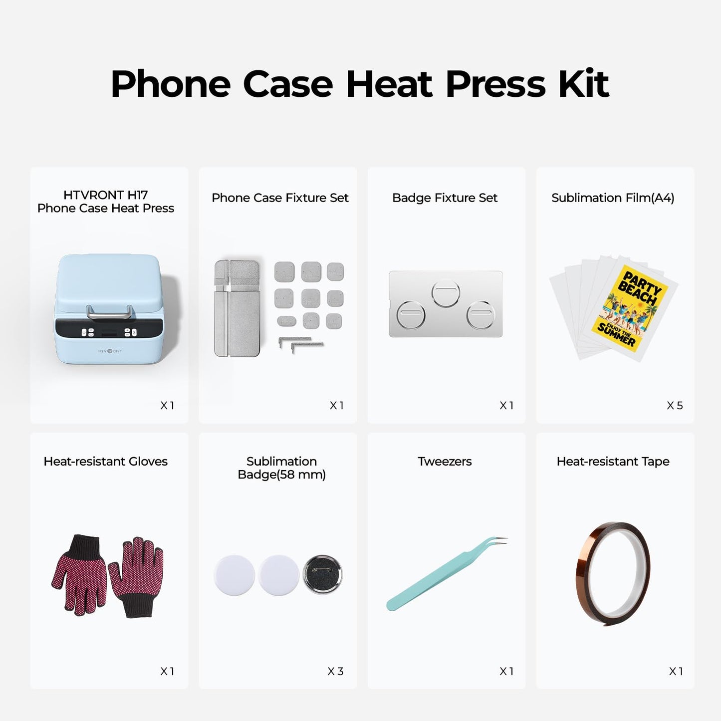 HTVRONT H17 Phone Cases Heat Press - Automatic Vacuum Heat Press Machine for Phone Cases- Sublimation Press for Custom Phone Case, Badges, Coasters, Includes Film & Fixture (Compatible with iPhone)