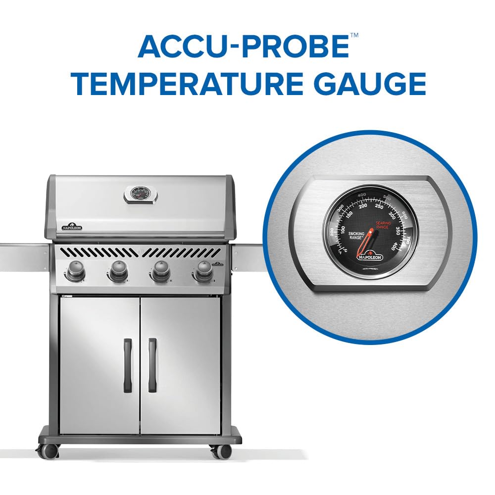 Napoleon Rogue 525 Propane Gas Grill, Stainless Steel, Durable 4-Burner Outdoor BBQ