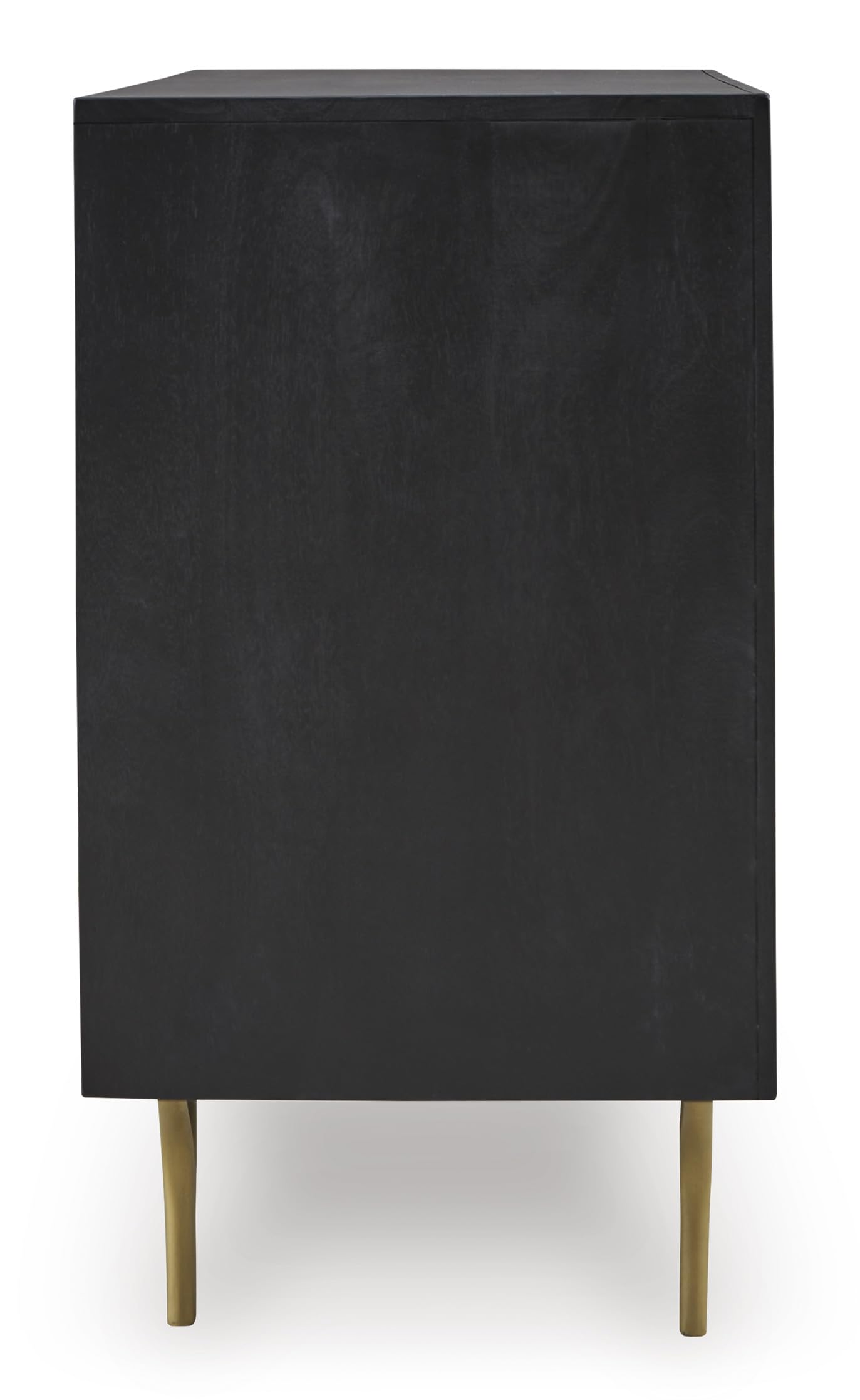 Signature Design by Ashley Tayner Contemporary Accent Cabinet with 2 Doors and 1 Shelf, Black & Metallic