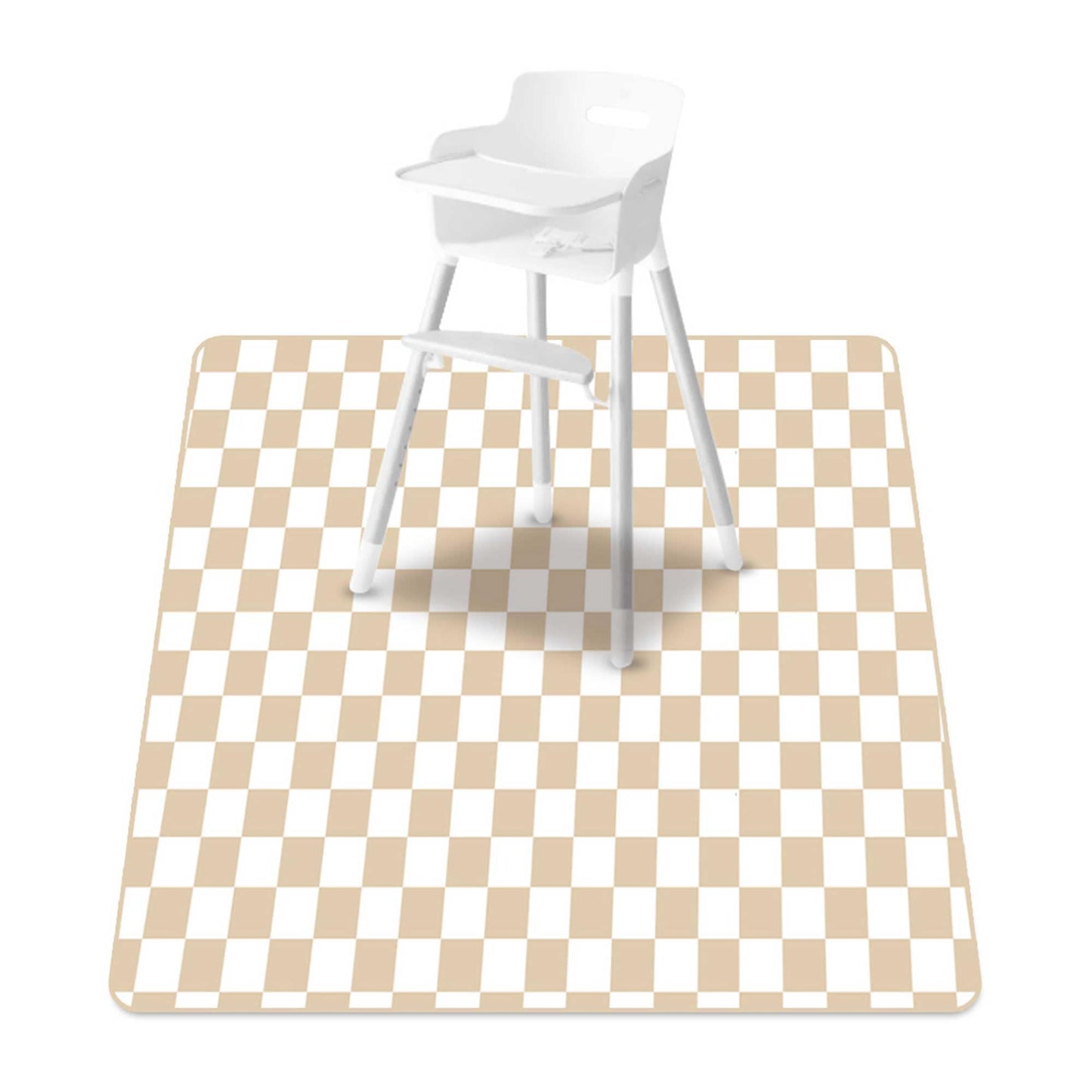 CoolaPeach Baby Splat Mat for Under High Chair, 51 x 51 Inch Wipeable Splash Mat，Floor Protector，Wipe-Clean Tablecloth and Playing Mat (Square)