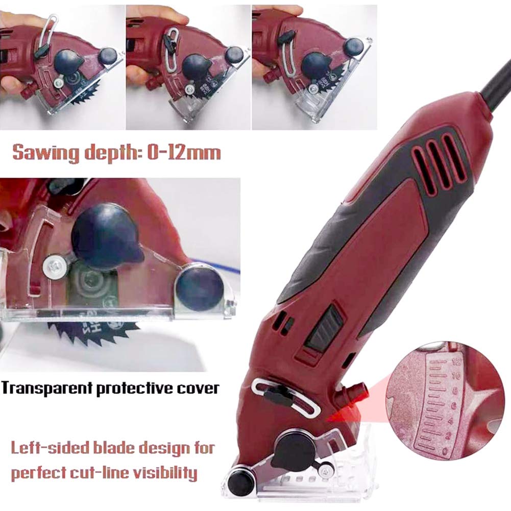Multifunction Corded Mini Circular Saw Machine Set, 400W High Powered cordless circular saw Machine, Professional Compact Rotorazer Saw for Cut Drywall,Tile, Metal