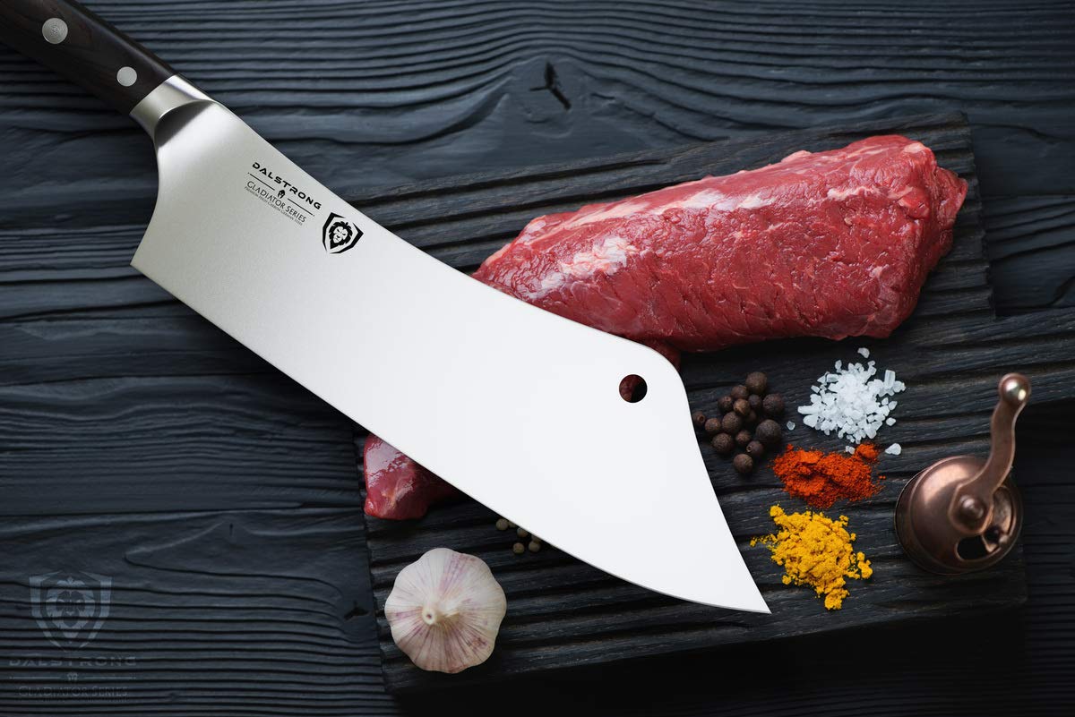 Dalstrong Chef & Cleaver Hybrid Knife - 12 inch Extra-Large - The Crixus - Gladiator Series Elite - HC German Steel - G10 Handle - Heavy Duty - w/Sheath - NSF Certified