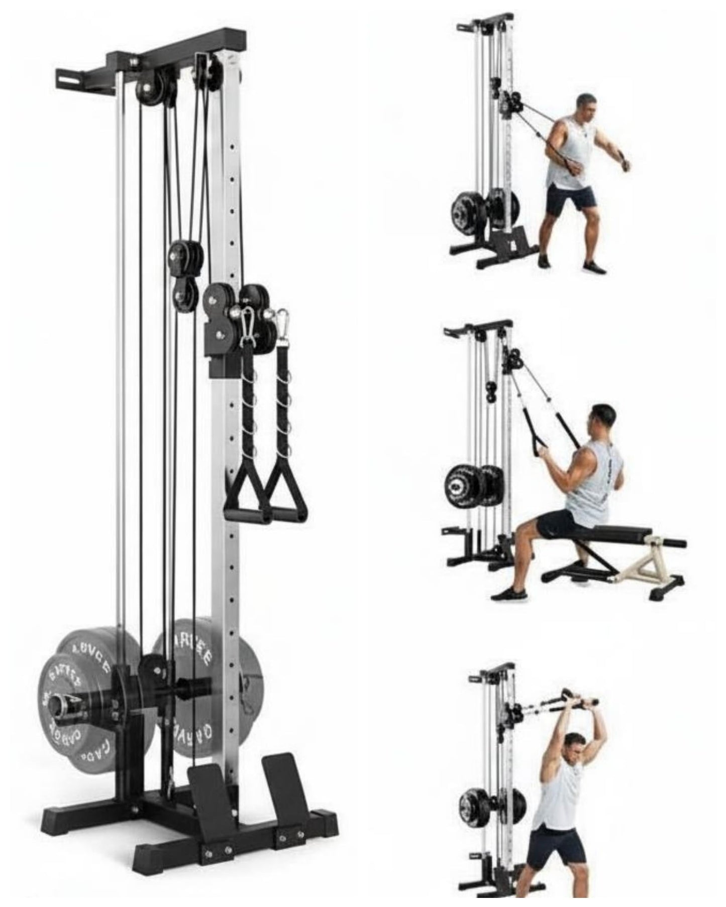 Wall Mount Cable Station – Dual Pulley Cable Crossover Machine with 18 Adjustable Positions, 400LBS Capacity Functional Trainer for Home Gym Strength Training