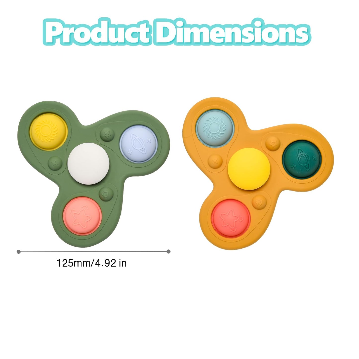 Silicone Suction Cup Spinner Toy for Babies&Toddlers – Food-Grade Safe & Fun Sensory Toy for Teething & Play – Perfect Baby Bath, High Chair & Travel Toy, Ideal Baby Gift for 1-3 (Planet Style)