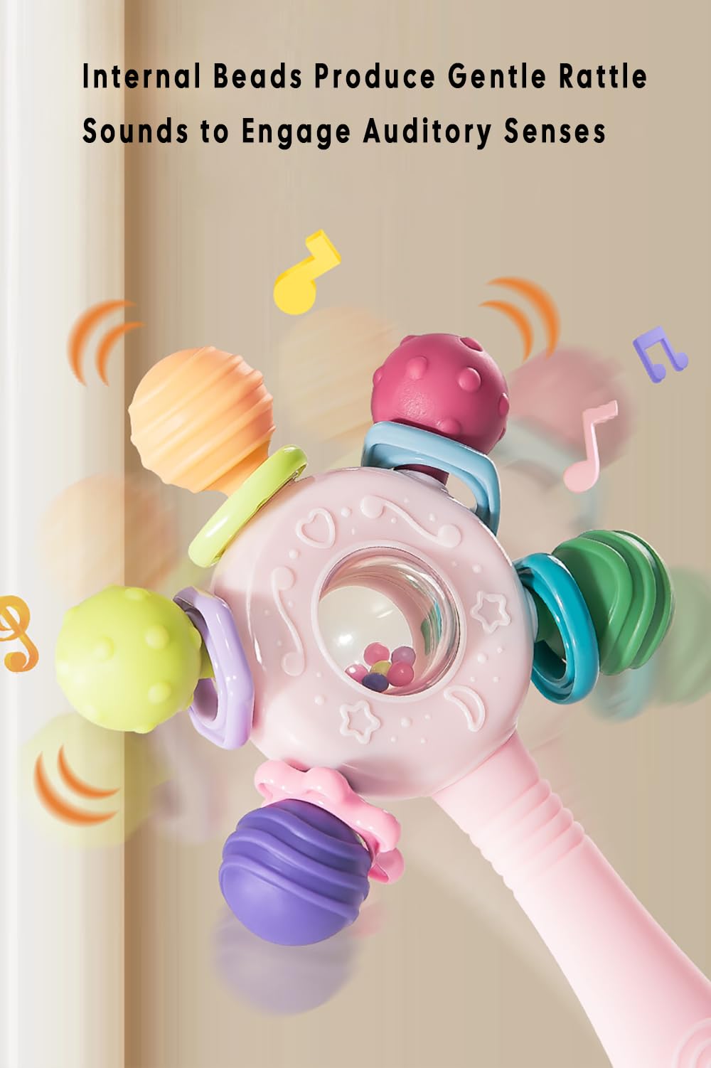Baby Teether Toys for Babies 0 3 6 9 12 18 Months,Baby Rattle Toys,Baby Sensory Toy for 0-6 6-12 Months, Montessori Early Education,Manhattan Ball,Grasp Training Toy,Suction Cup Toys(Blue)