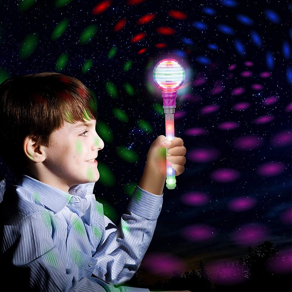 ArtCreativity Light Up Wand for Kids, 14-Inch LED Spinning Toy Wand with Batteries Included, Fun Light Up Wand Toy for Boys and Girls, Perfect Party Favor, Birthday