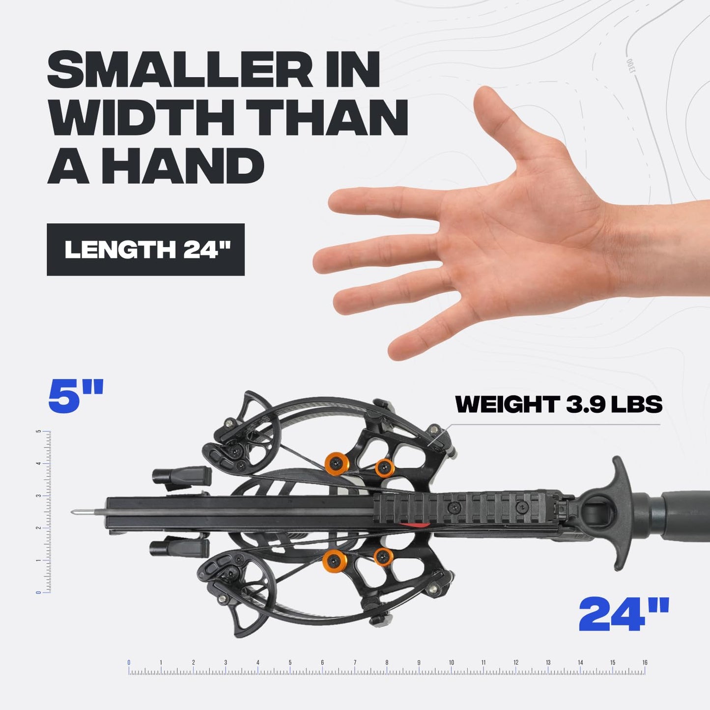 BALLISTA BAT Reverse L-Stock Draw Compound Crossbow for Hunting, Fishing and Target - Fast 340 fps, Powerful 150 lbs, Lightweight 4 lbs
