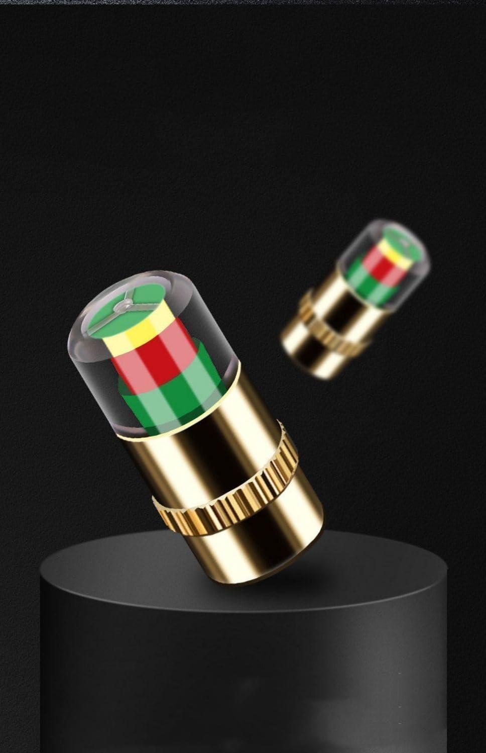 Tire Pressure Monitor Valve Caps, 36 PSI Alert Indicator, 2.4 Bar, Copper Core, 4-Pack
