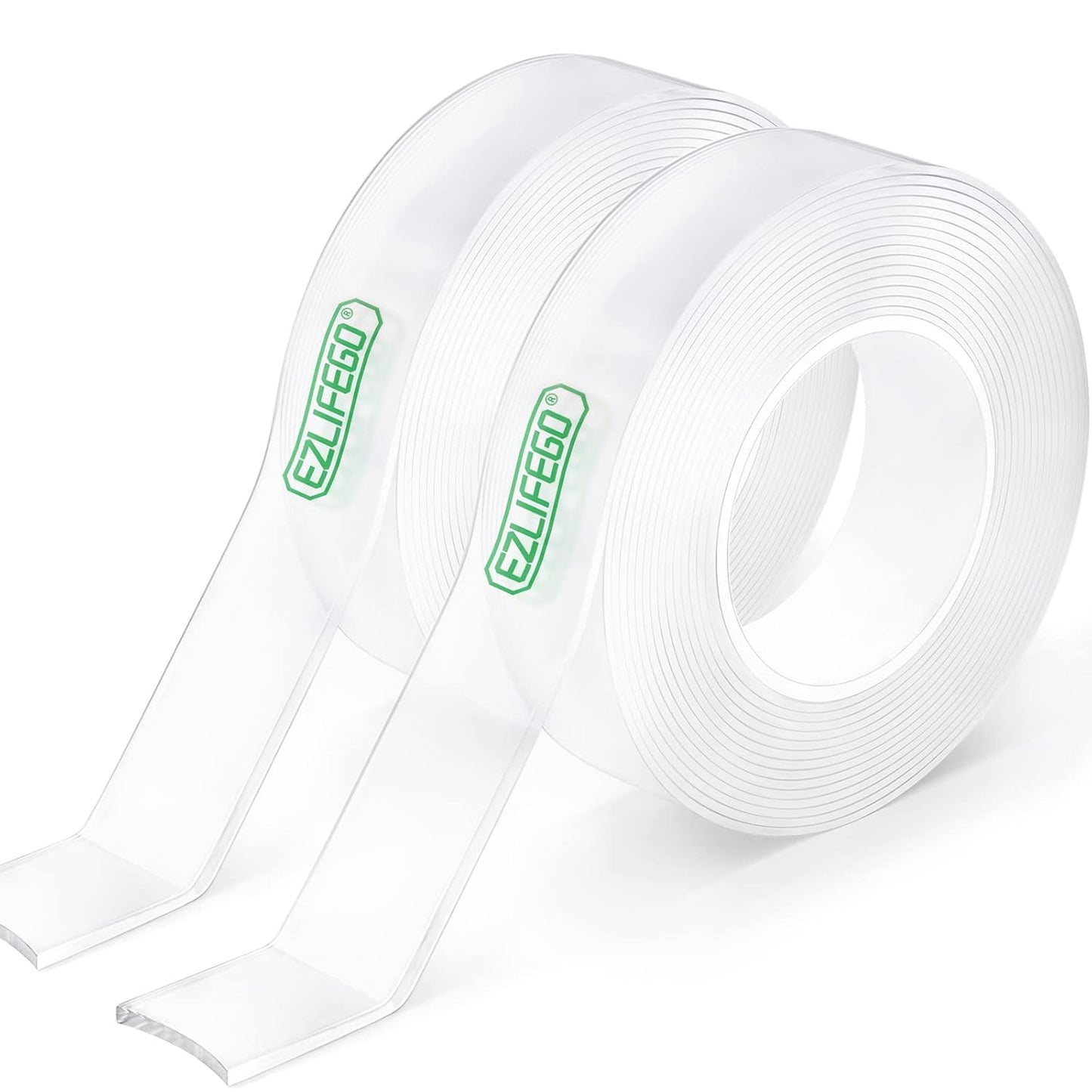 Double Sided Tape Heavy Duty(Extra Large, Pack of 2, Total 396 Inch), Nano Double Sided Adhesive Tape, Clear Mounting Tape Picture Hanging Strips, Removable Wall Tape Sticky Poster Tape Decor