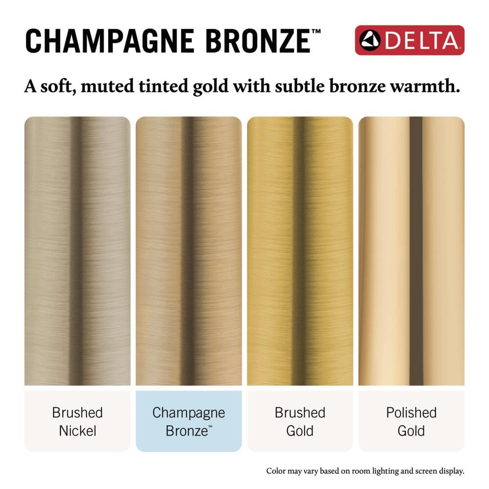 Delta Keele Brushed Gold Kitchen Faucet with Pull Down Sprayer, Modern Brushed Gold Single Hole Kitchen Sink Faucet, Single Handle, Champagne Bronze 19824LF-CZ