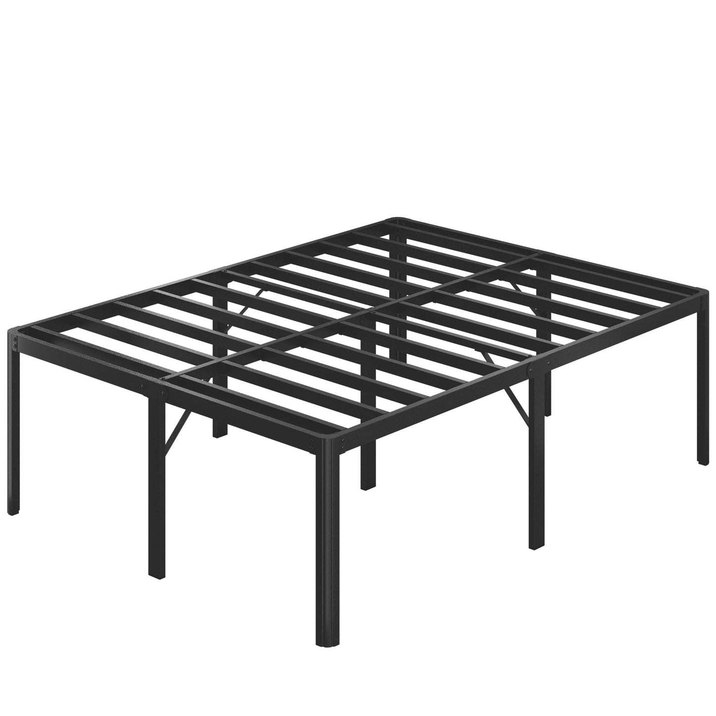 Lutown-Teen 25 Inch High Queen Bed Frame with Rounded Corner Legs, Heavy Duty Metal Queen Platform Bed Frame with Steel Slats Support, No Box Spring Needed, Noise Free, Easy Assembly