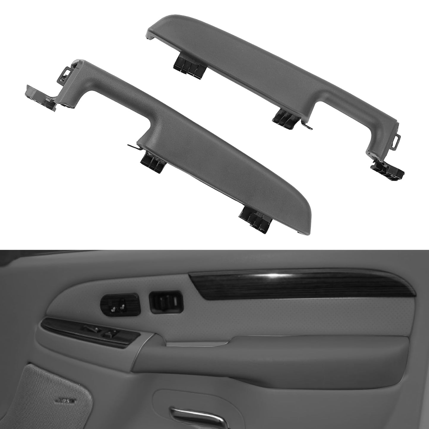 JDMON Front Left Driver Right Passenger Interior Door Armrest Handle Replacement for 1999-2006 Chevy Suburban Avalanche Tahoe GMC Yukon Cadillac Escalade Replacement for 88981547 15703701 Dark Gray
