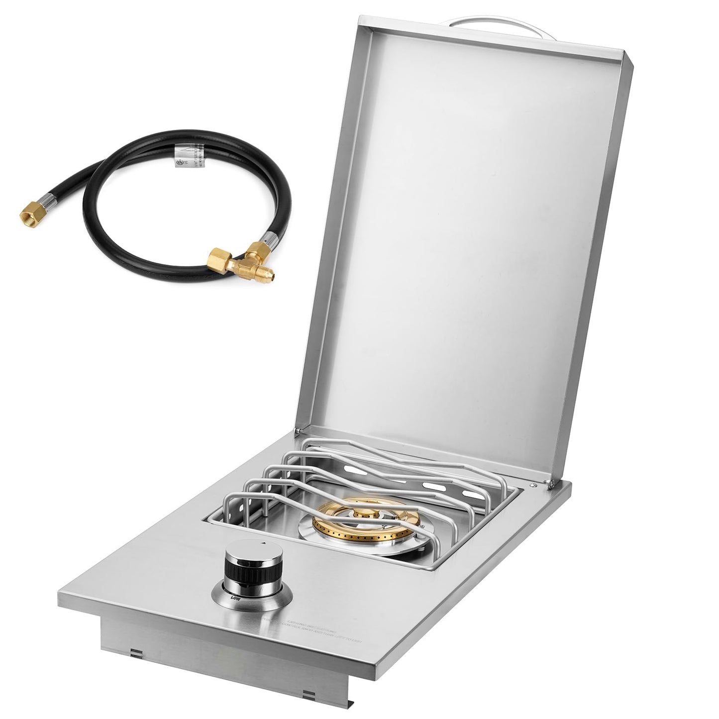 Stanbroil Built-in Single Side Burner for Outdoor Kitchen, 304 Stainless Steel Grilling Side Burners - Natural Gas Only