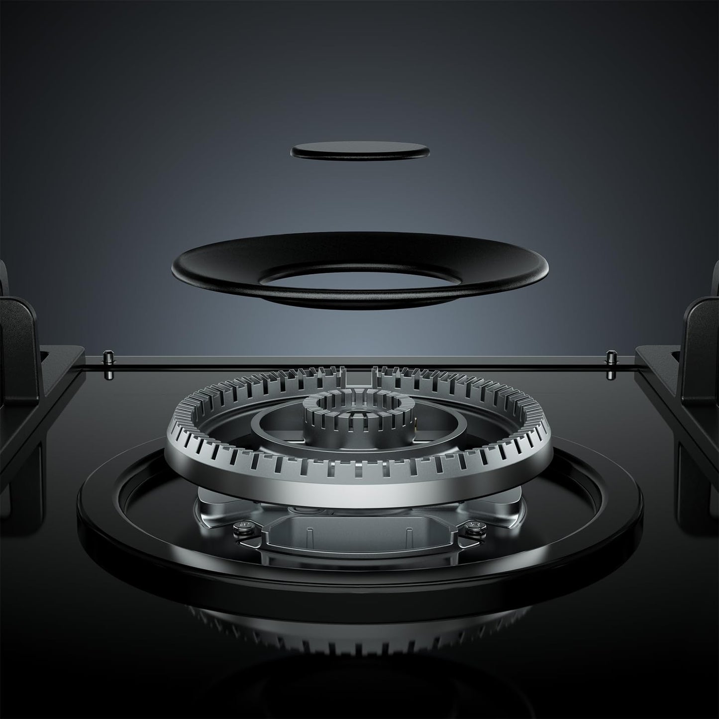 Empava 36" Bulit-in Tempered Glass Gas Cooktops 5 Italy Imported Sabaf Burners Stove Tops, 36 Inch, Black