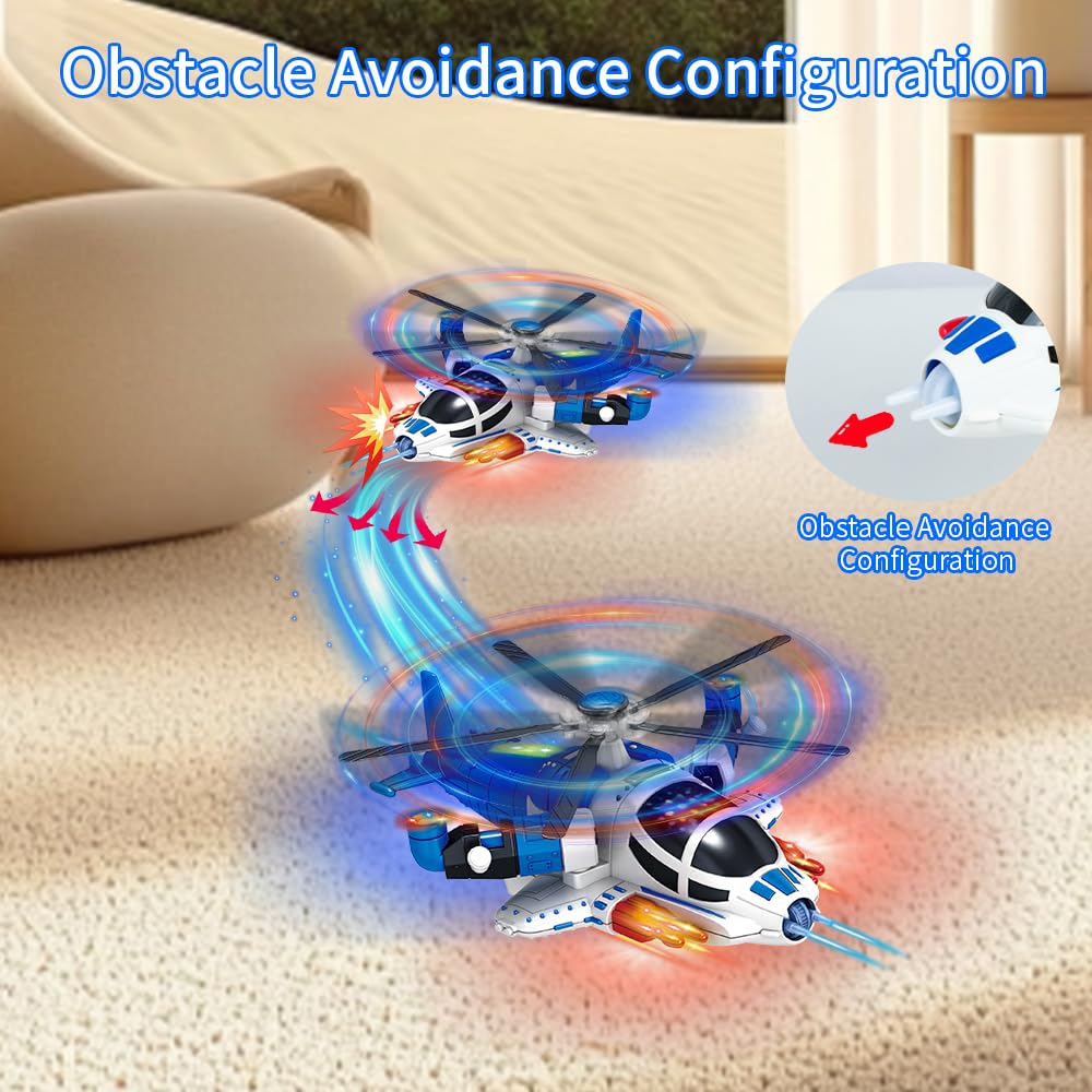Helicopter Toy for Kids,Boys with Lights and Sounds, Kids Play Airplane, 360°Freedom and Operated Automatic Plane,Airplane Toys for 3 4 5 6 Year Old Up Toddler Boys Girls Birthday Party Favors(Blue)