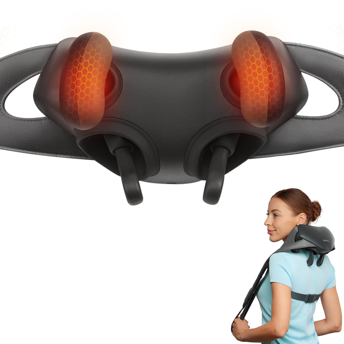 Etekcity Cordless Neck Massager for Pain Relief Deep Tissue, Shiatsu Shoulder Massager with Heat, Massage Tools for Back, Trapezius, Lymphatic Drainage, Relaxation Gift for Him & Her, Women, Men,Cadeo