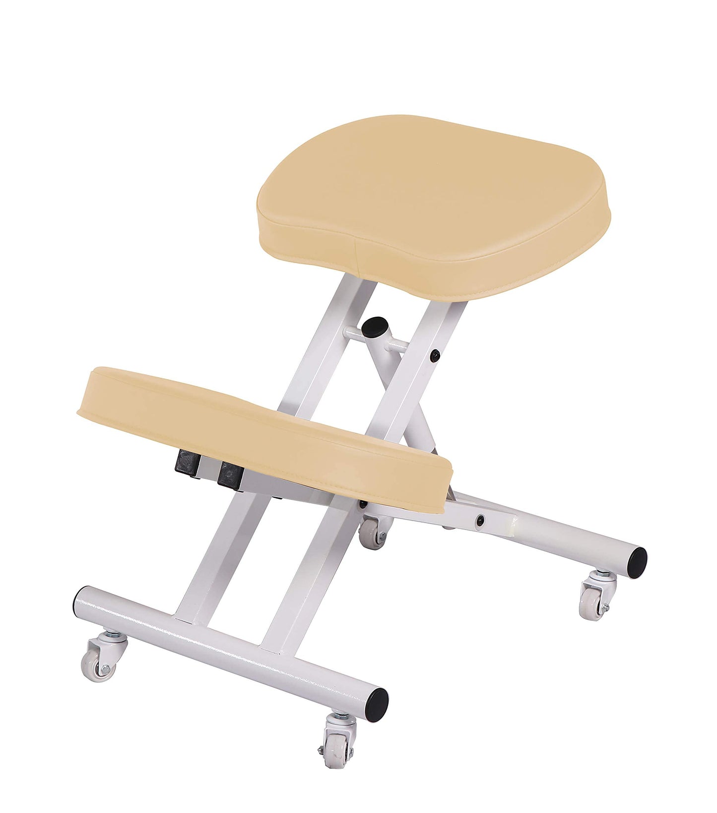 Master Massage Ergonomic Steel Prefect for Home Kneeling Chair Metal Folding Posture Chair for Office, Cream