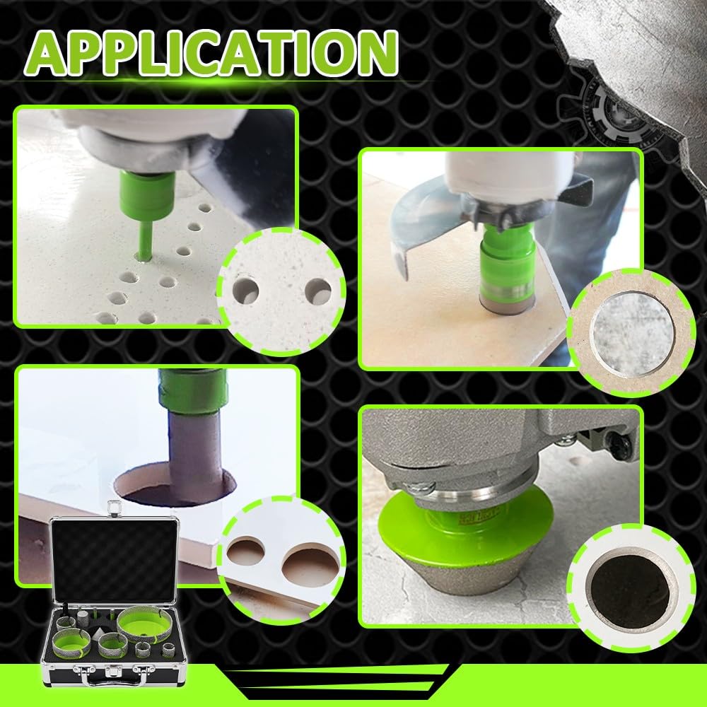 4" Diamond Tile Hole Saw Kit FACHLICH Porcelain Ceramic Tile Diamond Core Drill Bits Set FACHLICH Diamond Porcelain Saw Blade 4.5" Tile Blades 2pcs Dry Wet Tile Cutting Disc