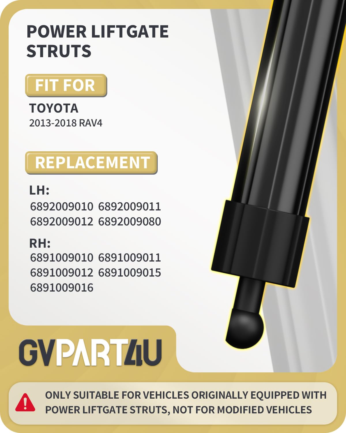 GVPART4U Liftgate Actuator Fit for 2013-2018 Toyota RAV4 Electric Rear Hatch Lift Struts, Trunk Tailgate Power Shock Support Replacement 6892009010 6891009010 Left&Right, 1 Pair, 2Pcs