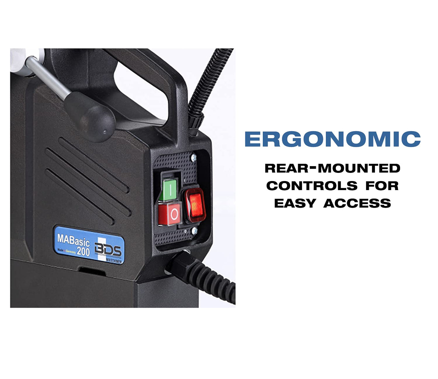CS Unitec | MABasic 200 | Single-Speed Portable Magnetic Drill. Max Hole Capacity 1-3/8" Diameter, 8.2 Amp, 110 Volts, 450 RPM - Made in Germany