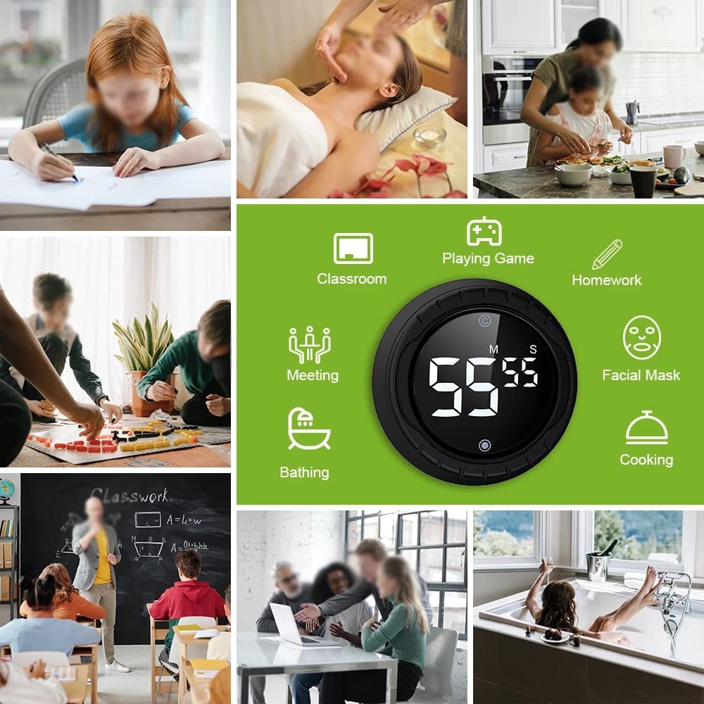 TEOYETTSF Kitchen Digital LCD Timer Magnetic Countdown Count Down 99 Minute Cooking Alarm(D)