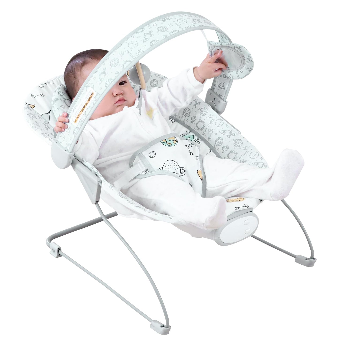 Otrolepota Baby Bouncer, Infants Bouncy Seat with Music and Vibrations,Portable Baby Rocker for Newborns Indoor Outdoor Use 0-6 Months Up to 20 lbs