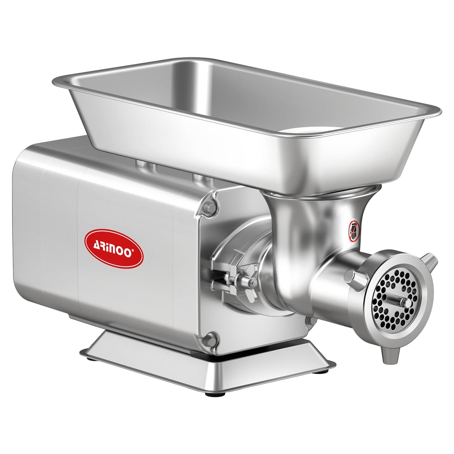 ARINOO Electric Meat Grinder, Grinds Chicken Bones, 1.7 HP Heavy Duty Stainless Steel Commercial #22 Meat Mincer Machine with 2 Plates, 2 Blades and 3 Sausage Tubes for Home Use, 11 Lbs/Min