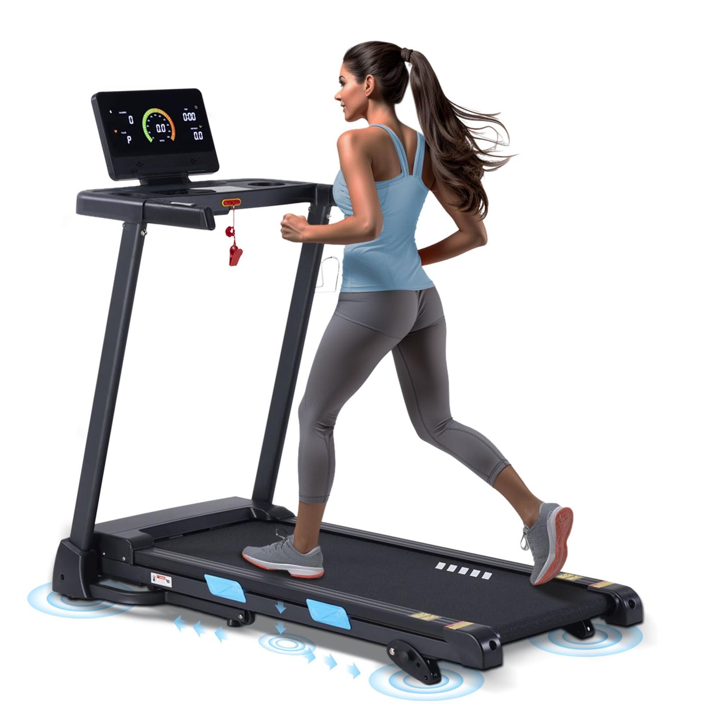 ATEEDGE Treadmills for Home, 350 lbs Capacity, 10 MPH, 3.0HP Incline Treadmill with Bluetooth APP, 17 * 46" Belt, Running Threadmills Machine, LCD Display, 36 Programs