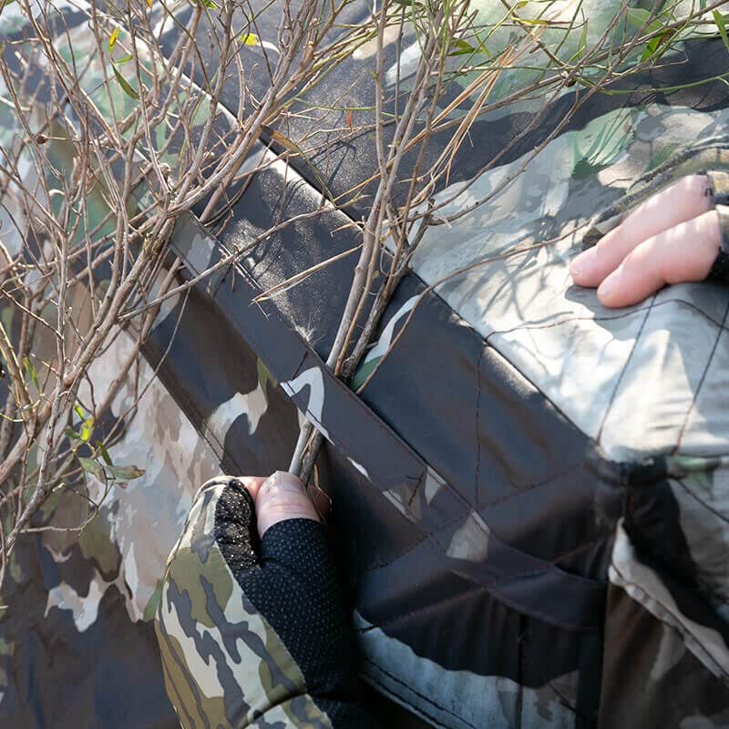 Primos Hunting Primos Hide-N-Sneak Hunting Blind, 270 Degree Ground Blind with Silent Slide Windows in Veil Camo