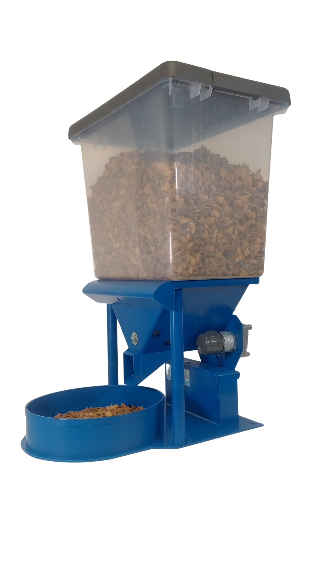 PAWFECTSMART Precision XL Automatic Large Dog Feeder, 30 lb Storage Capacity, Program up to 4 timed Meals/Day with Smartphone, JAM-Free (Royal Blue)