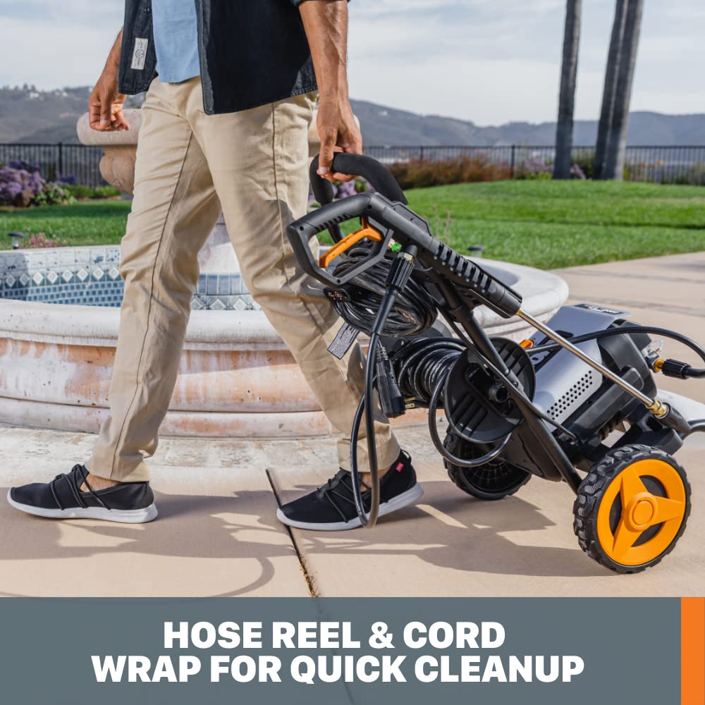 Worx 13 Amp Electric Pressure Washer 2200 PSI with Rolling Cart and 4 Nozzles -WG607