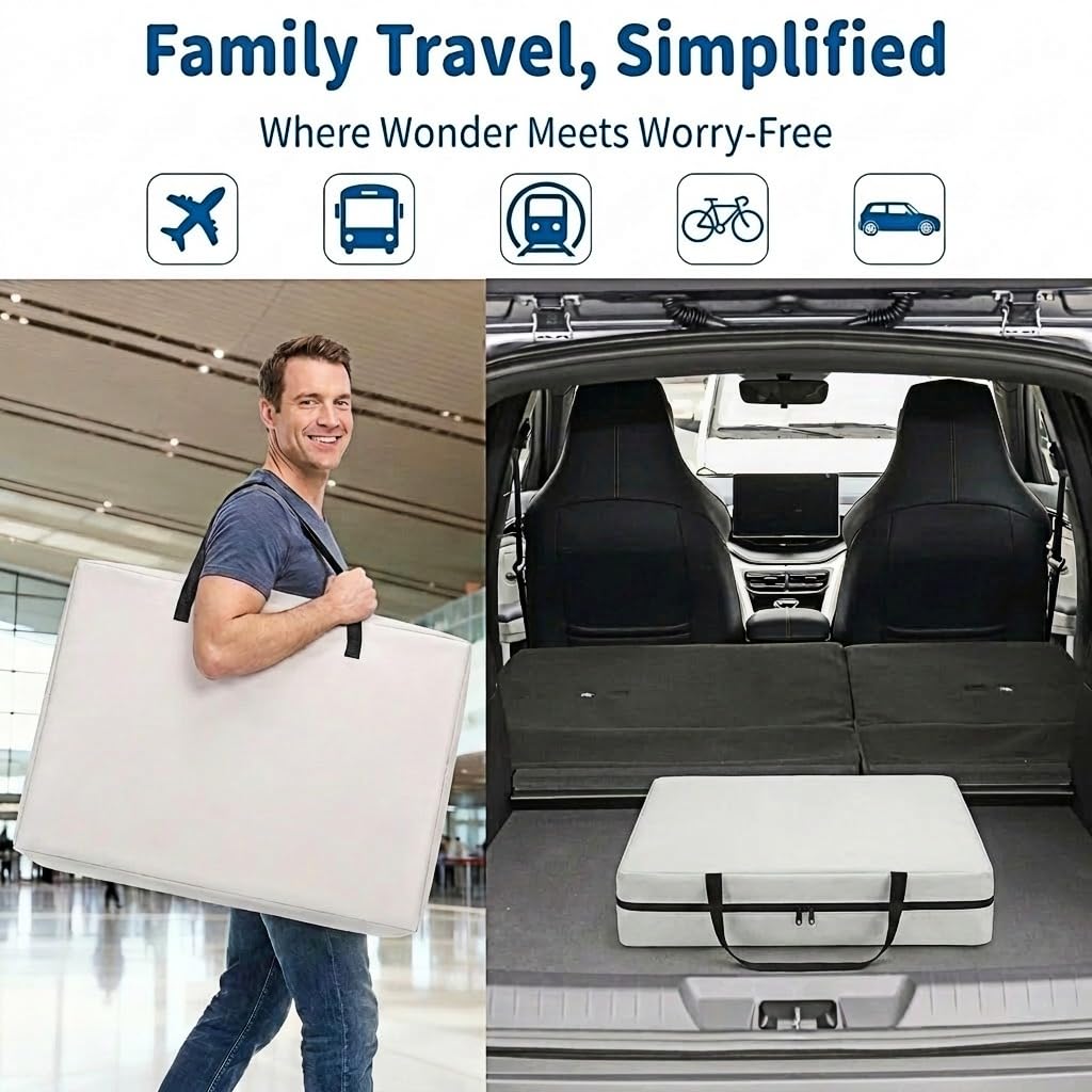 Portable Travel Crib for Baby & Toddler, Gentle Monster Lightweight 2 in 1 Baby Travel Pack and Play Bassinet with Mattress and Sunshade, Foldable Travel Crib Mini Playpen Playard for Indoor Outdoor