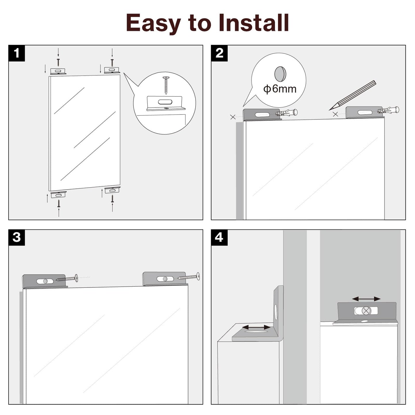 BRIVUE Gym Mirror - 48" x 72" (2PCS of 48" x 36") Frameless Wall Mirrors, Easy Installation, Shatterproof No Glass Mirror, HD Reflection, Ideal for Dancing, Yoga, Fitness, Rehearsing, Pilates, Home