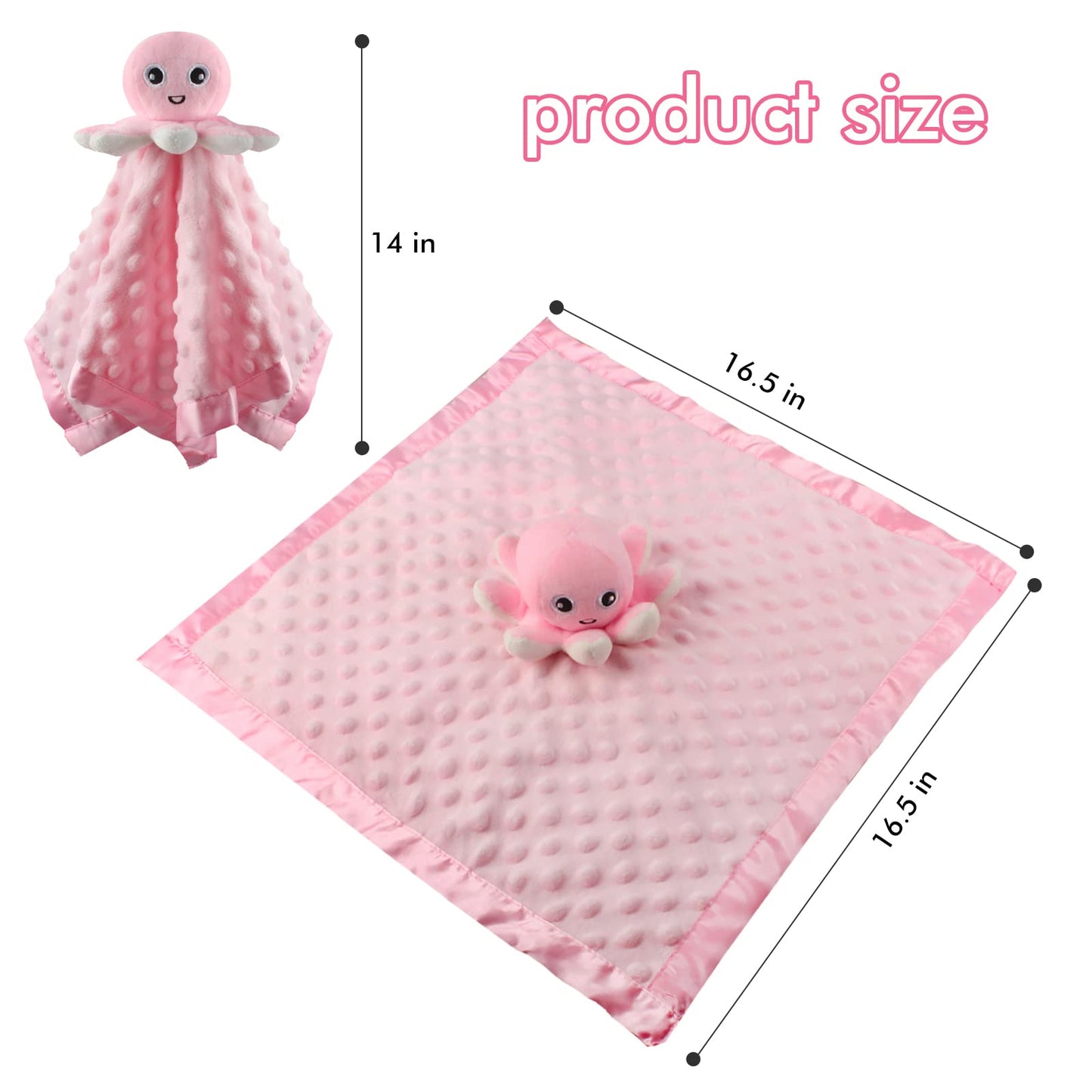 JARIFERR Baby Security Blanket Loveys for Babies Snuggle Toy Plush Octopus Stuffed Animal Baby Gifts for Girls and Boys Newborn