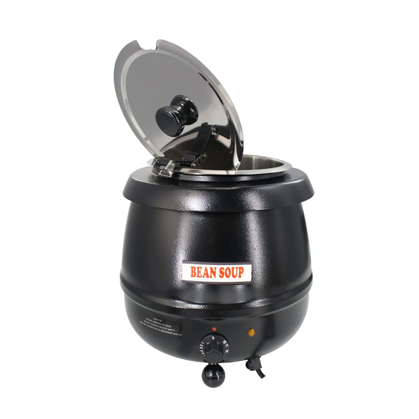 11Qt Commercial Soup Warmer, 400W Buffet Food Warmer Soup Kettle with Hinged Lid & Detachable Pot, Temperature Control (105-195°F) for Soups, Chili, Stew, Nacho Cheese - Black