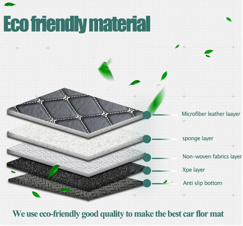 Worth-Mats for Infiniti Q50 Floor Mats - All Weather, Large Coverage, Heavy Duty Full Set Floor Liner, Custom Fits Car Mats (Black with Black Stitching)