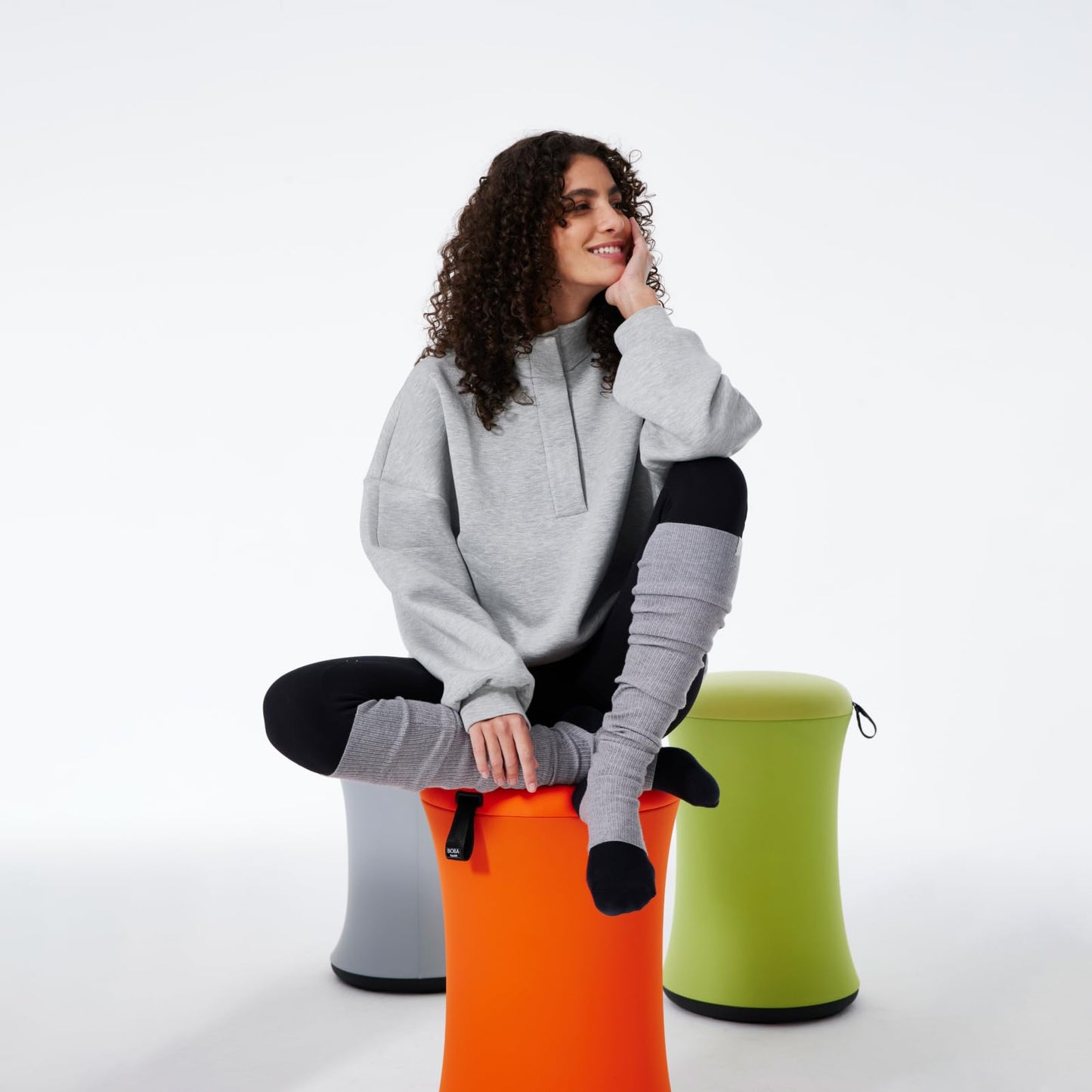 TopJob Boba Chair Stylish Active Wobble Stool, ADHD Chair, Improves Posture and Focus, Ergonomic with Height Adjustable Stool for Adults Children for Home Office, Study Room (Midnight Black)