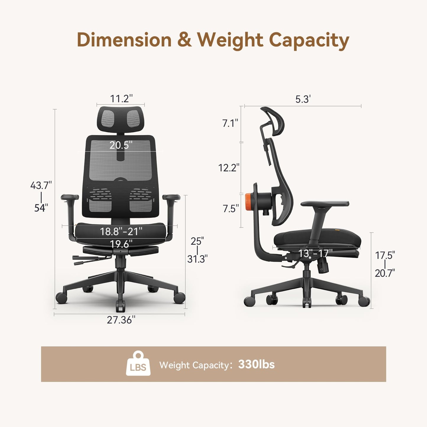 Newtral Ergonomic Office Chair with Footrest, Auto-Adjusting Lumbar Support, 4D Armrests & High Back - Adjustable Seat Depth, Height & 136° Tilt for Home Office & Gaming