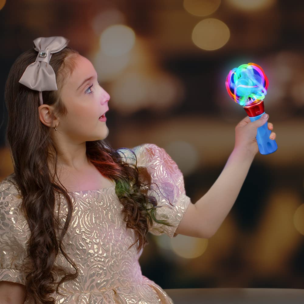 ArtCreativity Light Up Magic Ball Wand & Spinning Light Wand Set – LED Light Spinner Wands for Kids, Includes Flashing Light Up Spinner – Sensory Toys for Kids with Autism – Batteries Included