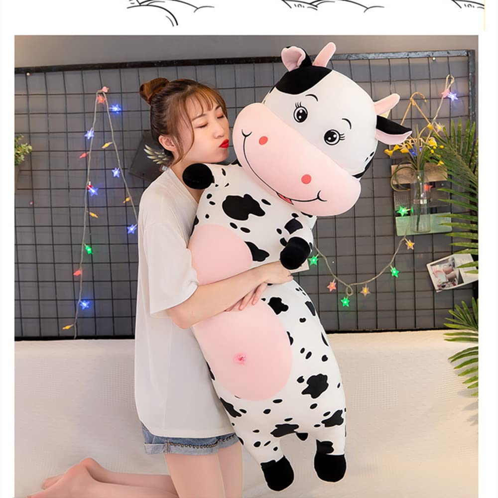 TEFU Cute and Creative Cow Plush Toy: A Soft and Adorable Cartoon-Style Hugging Pillow—Perfect as a Birthday Gift for Friends and Kids (100cm/39.3in)