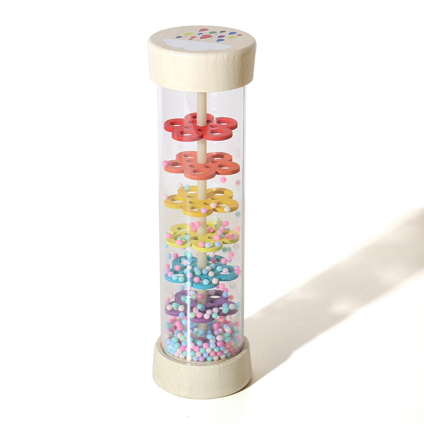 7 Inch Wooden Rain Stick Montessori Toys for Babies 6-12 Months, Baby Sensory Rattle Shaker Developmental Toy, Raindrops Musical Instrument for 0-6 6-18 Month Infants Toddlers
