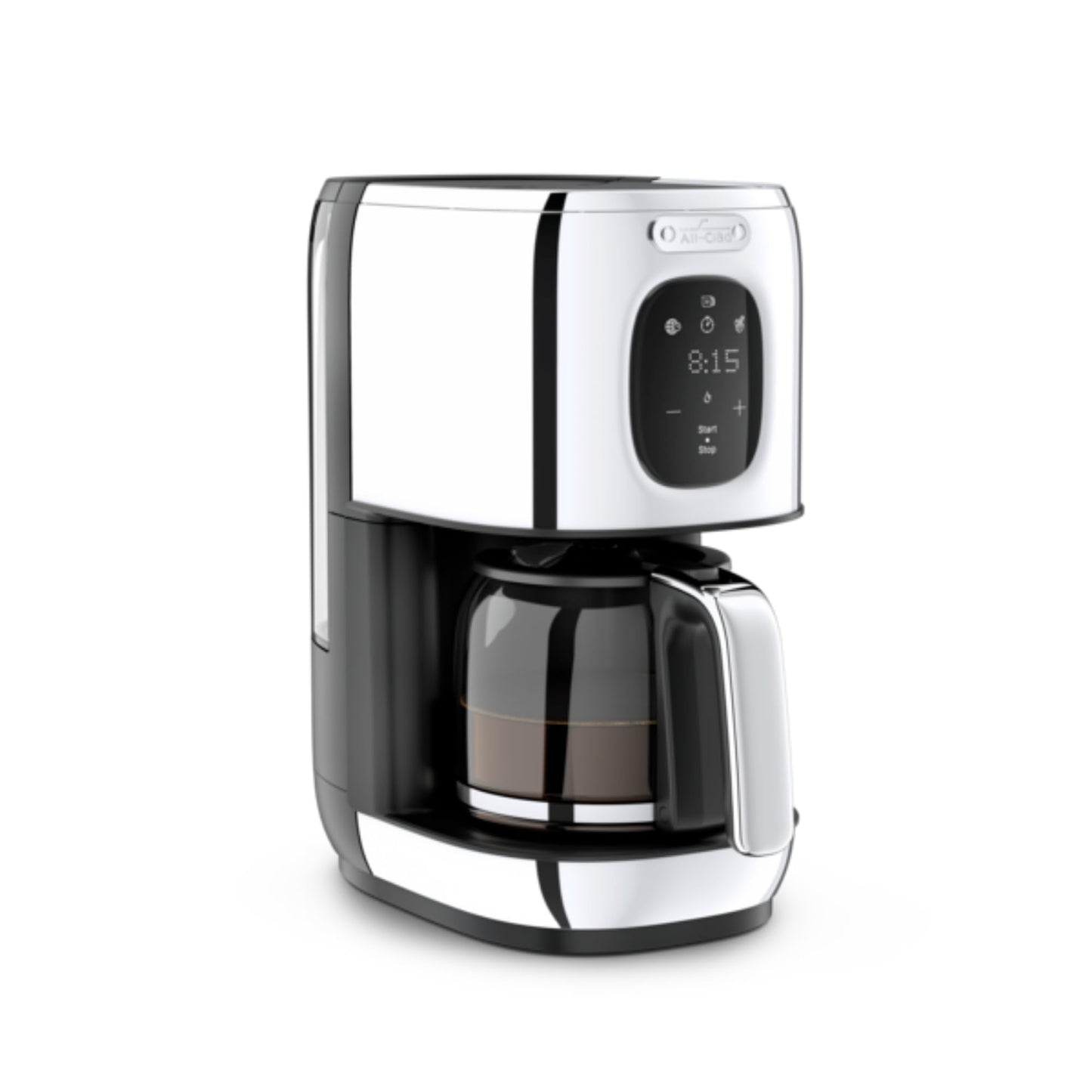 All-Clad, Majestuo Stainless Steel Coffee Maker, Keep Warm Function, 1000 Watts, Programmable Timer, Removable Water Tank, Silver