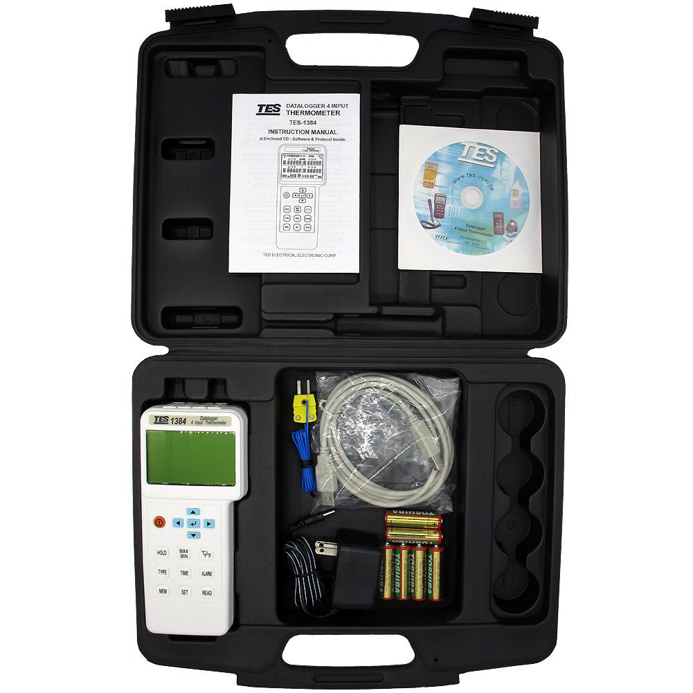 TES 1384 4 Input Thermometer/Datalogger