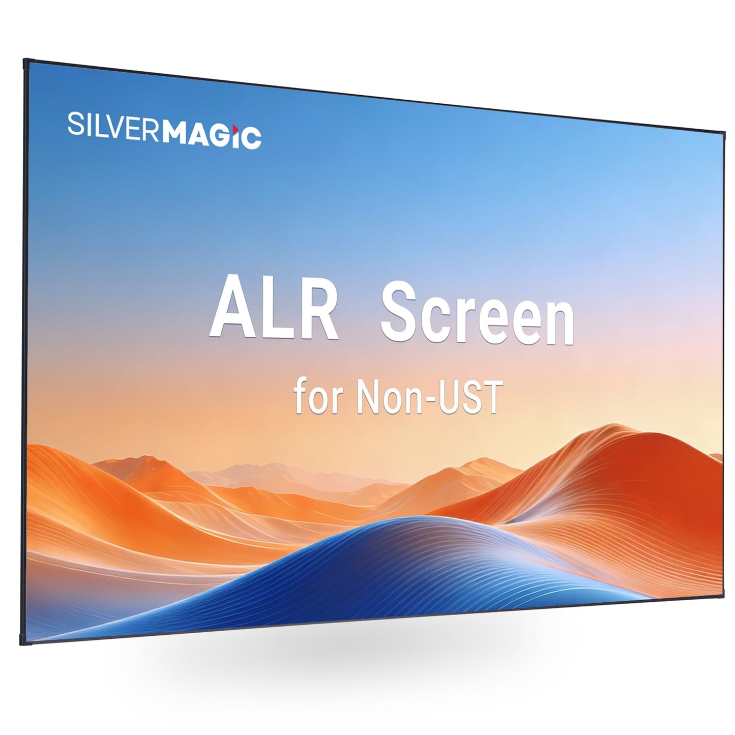 ALR Projector Screen for Standard Throw (Non-UST) with Fixed Frame by SilverMagic - Indoor Wall-Mounted Gray Screen for Home Theater/Living Room/Patio/Office/Classroom - 100 inch 16:9