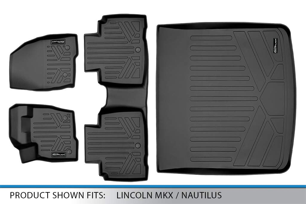 MAXLINER Custom Fit Floor Mats 2 Rows and Cargo Liner Trunk Set Compatible with 2016-2018 Lincoln MKX