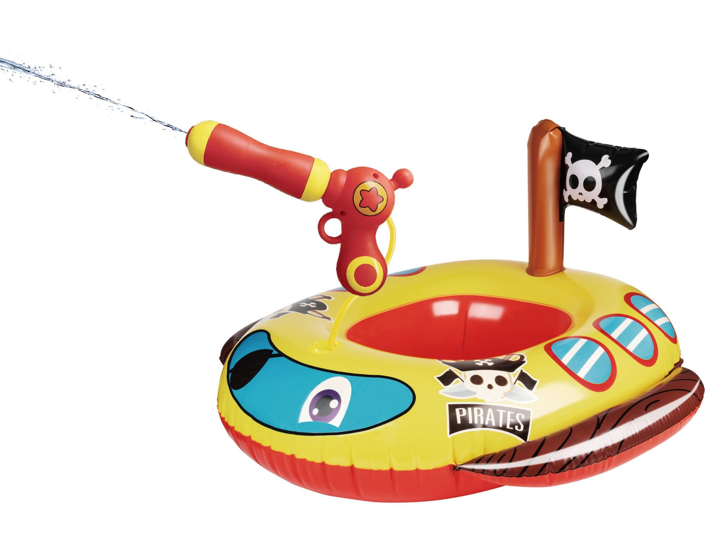Pool Floats Kids with Water Gun, Pirate Ship Float for Toddler, Blow Up Swimming Pool Toys, Summer Fun Pool Inflatables Floaties for Boys Girls and Child, Outdoor Water Toys for Kids Ages 3-5 4-8