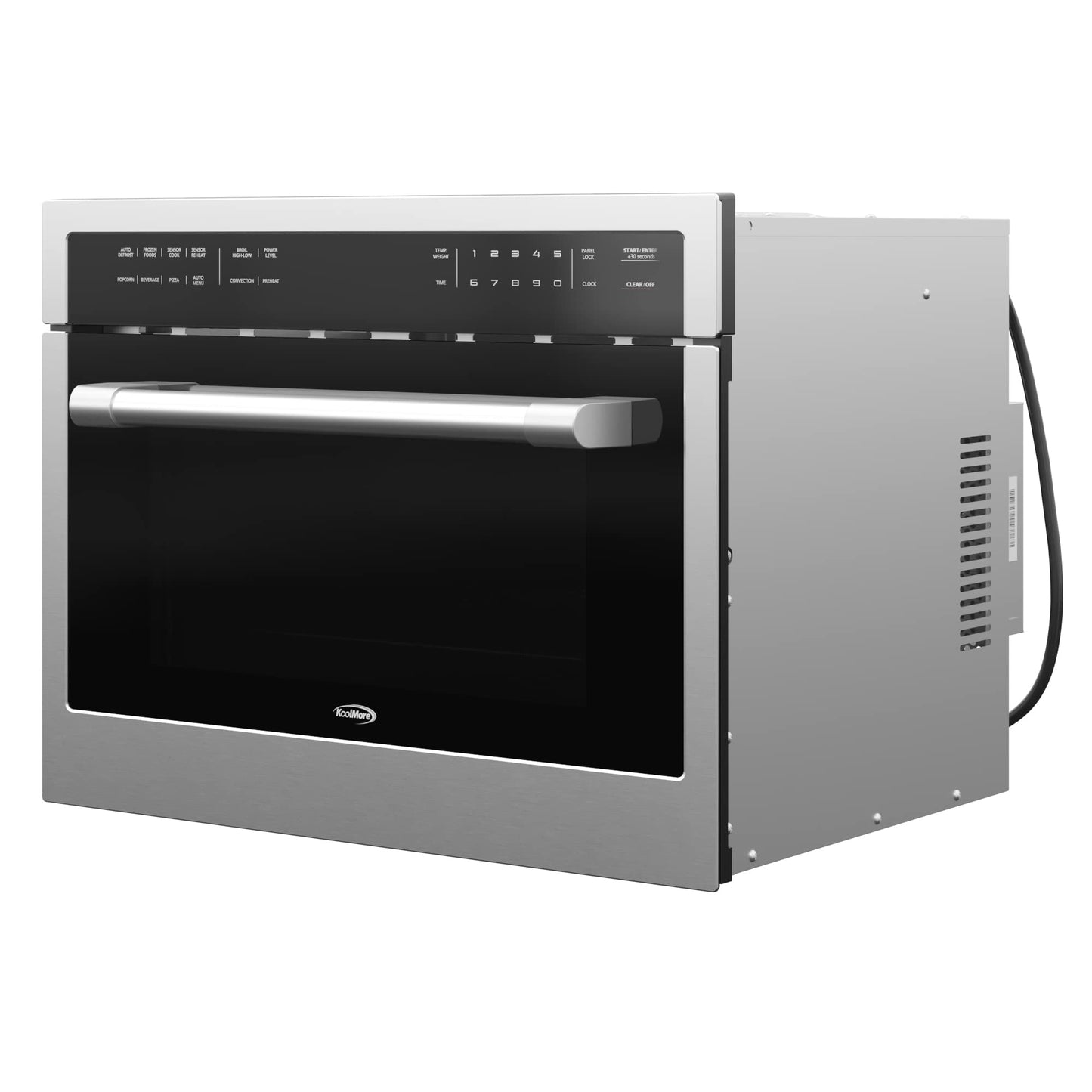 KoolMore 24 Inch Built-in Convection Oven and Microwave Combination with Broil, Soft Close Door, 1000 Watt Power, Stainless Steel Finish, Touch Control LCD Display (KM-CWO24-SS)