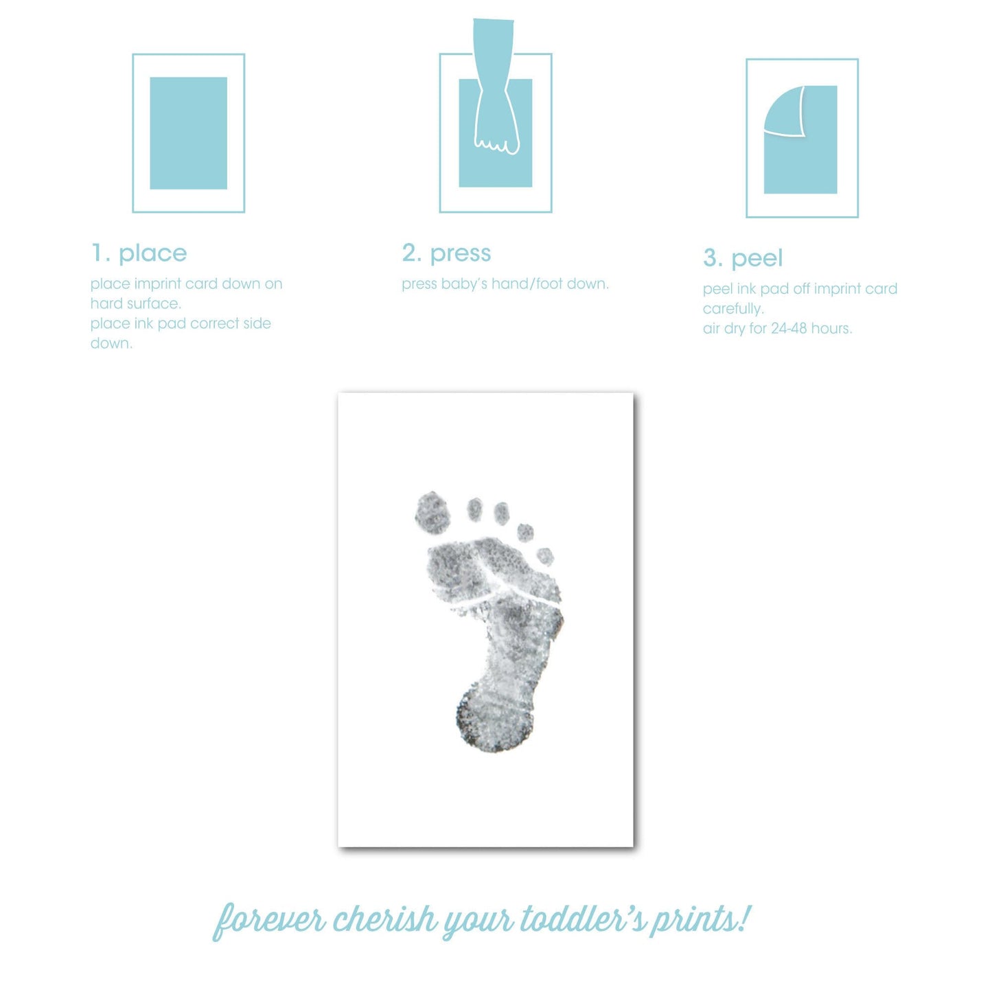 Pearhead Babyprints Double-Sided Christmas Photo Ornament with Clean Touch Ink Pad, Baby's First Christmas Holiday Keepsake Ornament, Newborn Handprint or Footprint Kit, 2 Sided, Red (Pack of 2)
